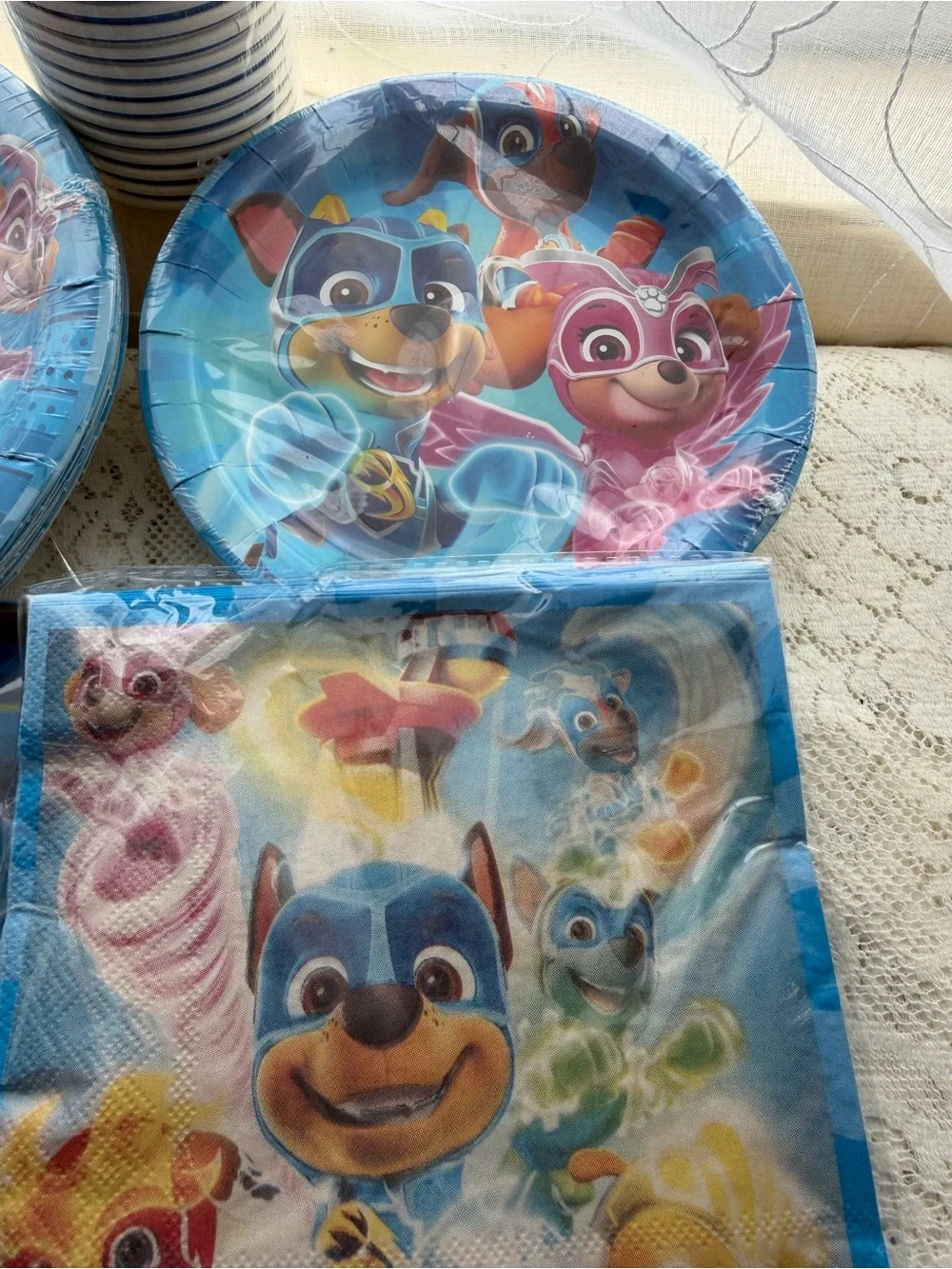 Paw Patrol Kids Blue Party Tableware Set - Plates, Cups & Favor Boxes